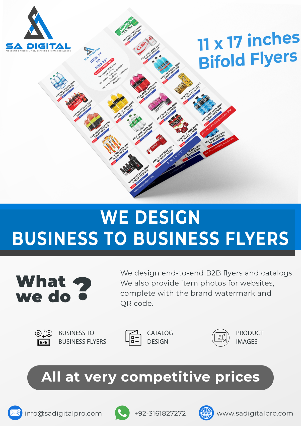 Sample B2B bifold flyer designed by SA Digital